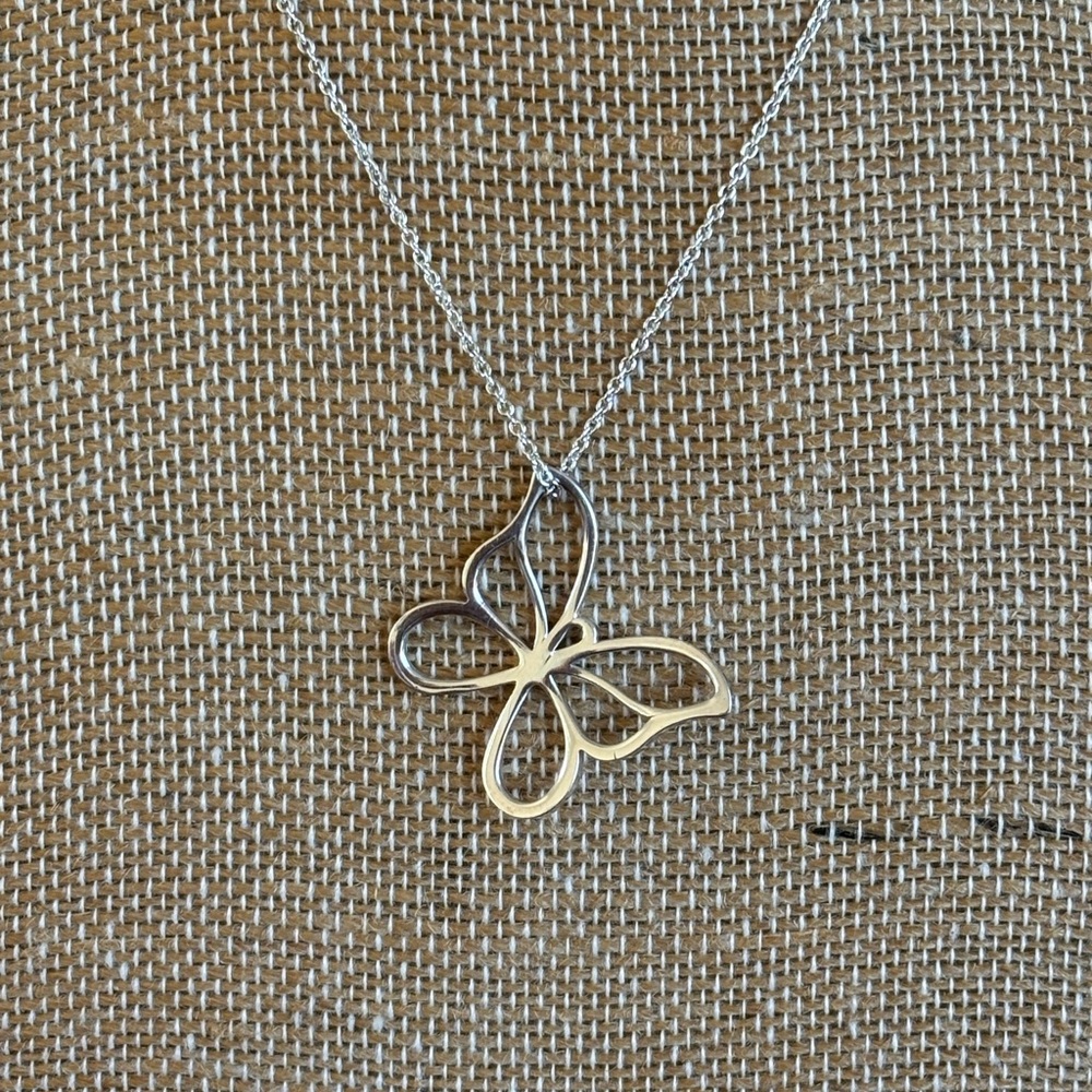 Tiffany & Co. Gold‎ and Silver Butterfly Necklace - Picture 2 of 10